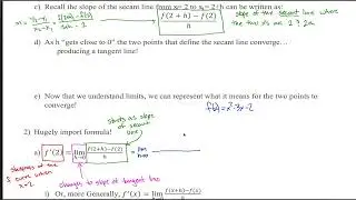 3.1 - 3.2: The Derivative - Intro