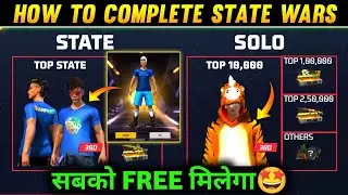 HOW TO GET FREE JERSEY & DINO BUNDLE 😱| FREE FIRE NEW EVENT | HOW TO COMPLETE STATE WARS EVENT