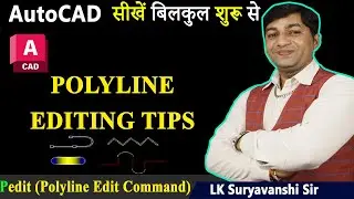 #40 || Edit Polyline Command in AutoCAD Hindi || Polyline Edit Command in AutoCAD