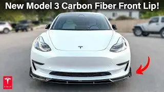 New Tesla Model 3 Real Carbon front Lip Installation! #tesla