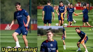 UGARTE TRAINING 🤯, see Ugarte first Man United training today ahead of Man United vs Liverpool.