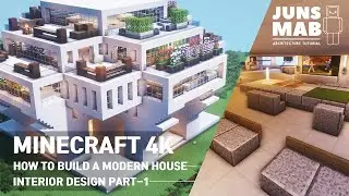 Minecraft tutorial ::A real architects building Interior Design Part -1 / Modern house #111