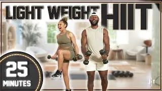 25 Minute Full Body Light Weight Dumbbell HIIT Workout [NO REPEAT/ Low Impact]