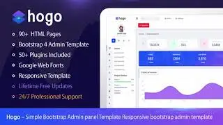 Hogo – Clean Multipurpose Responsive Bootstrap Simple Admin Panel Template | Themeforest Website