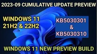 Windows 11 KB5030301 & KB5030310 update released | 2023-09 cumulative update preview