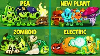 PvZ2 - 5Teams PEA x NEW x ZOMBOID x ELECTRIC x SPEAR vs Zombies - Who Will Win ?