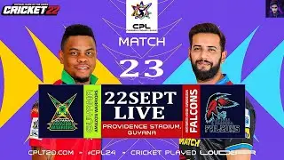 AMAZON WARRIORS VS ANTIGUA & BARBUDA FALCONS | CPL 2024 | MATCH-23 | LIVE | CRICKET GAME | QtxPalash