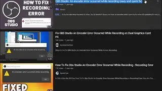 OBS An Encoder Error Occurred While Recording FIX