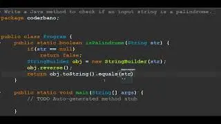 Write a Java method to check if an input string is a palindrome | Java Programming