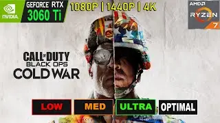 COD BLACK OPS COLD WAR | RTX 3060 Ti , 3700x Benchmark | 1080P | 1440P | 4K | RT | DLSS (2022)