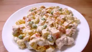 cooking RUSSIAN SALAD - Easy food recipes for dinner to make at home