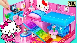 Make Hello Kitty House with Bedroom, Kitchen, Rainbow Slide, Infinity Pool ❤️ DIY Miniature House