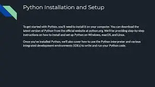 Python Installation and Setup