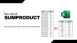 SUM Value Weekday Wise | Get the Total From Date to Day