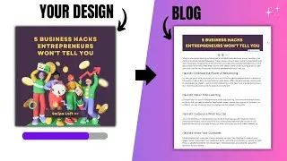 Convert Your Design Template Into Blog/Doc | Canva Magic Studio 👌😍