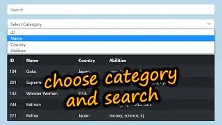 How to Search By Category Inside HTML Table using JavaScript