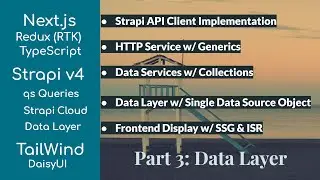 Next.js Redux (RTK) Strapi v4 Cloud Typescript Tailwind - Data Model & Data Layer - SSG ISR  Part 3