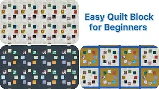 Easy Quilt Block for Beginners From Squares and Strips of Fabric Upcycling of Fabric Scraps