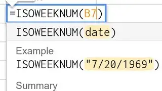 Find the Week Number in Google Sheets with the ISOWEEKNUM Function