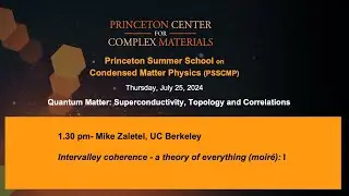 Intervalley coherence - a theory of everything (moiré): I - Mike Zaletel