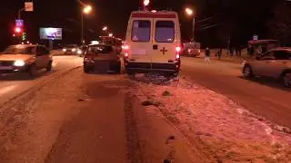 19.02.18. Наезд на световую опору. Ижевск
