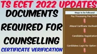 TS ECET 2022 Counselling Required Documents for Certificate Verification// TS ECET 2022 Counselling