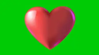 Animated 3D big romantic red heart beat | No Copyright Green Screen effect 4K