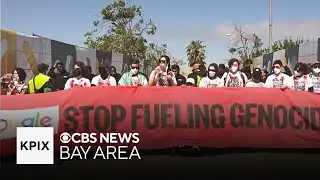 Pro-Palestinian protesters assemble at Google I/O developer conference in Mountain View