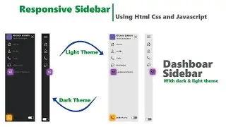 Sidebar in html css and javascript   responsive sidebar   dark and light mode