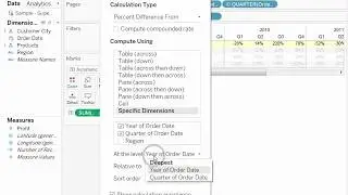 How to create a view with quarter over quarter difference indicated as a percentage in Tableau