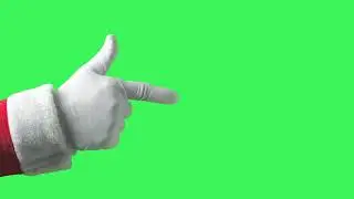 Santa Claus hand pointing green screen