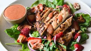 Grilled Strawberry Balsamic Chicken and Spinach Salad Recipe