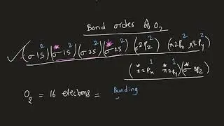 How to calculate bond order of oxygen molecule   O2 bond order