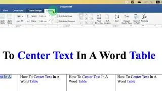 How To Center Text In a Word - Table