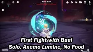 First Fight with Baal (Solo, Anemo Lumine, No Food, Lvl 90 Boss) | Genshin Impact 2.0