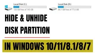 3 Ways to hide/unhide Disk partition in Windows 10/11/8/8.1/7 laptop/PC [Hindi] | Tutorials Buddy