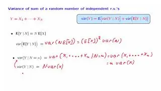 L13.11 Variance of the Sum of a Random Number of Random Variables