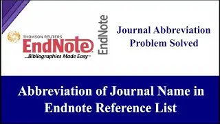 How to Abbreviate Journal Names in Endnote Reference List