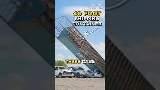 I Crushed a Car With a Shipping Container #shorts