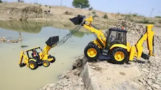 JCB 3DX And Truck Accident Mountain River Pulling Out JCB 5CX |  Eicher Tractor | Dumper | CS Toy