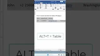 How to convert normal data into table in MS Word ?