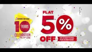 Brand Factory 10 years celebration offer- Get Rs.1000 Off