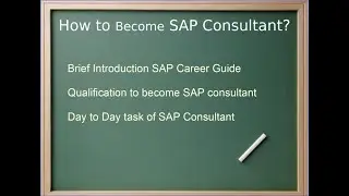 How to become SAP consultant? English