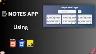 📒Notes App Using HTML Css and JavaScript | Notes App | JavaScript Projects | Becodewala