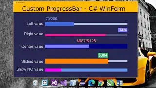 Custom ProgressBar (No flicker) - WinForms C#