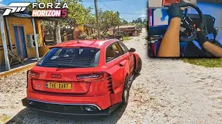 Forza Horizon 5 gameplay 4k Fully upgraded Audi RS6 WIDEBODY sounds Incredible!