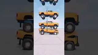 Monster Truck Tower Fall - Beamng Drive #beamngdrive #car-torture #shorts #car #crash #realistic