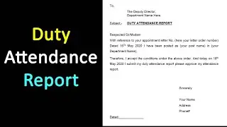 Duty attendance report