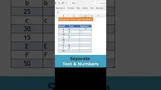 Separate text and number cells in Excel