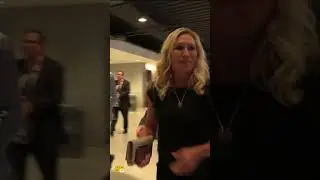 Majorie Taylor Greene's entourage steamrolls TRNN reporter #rnc